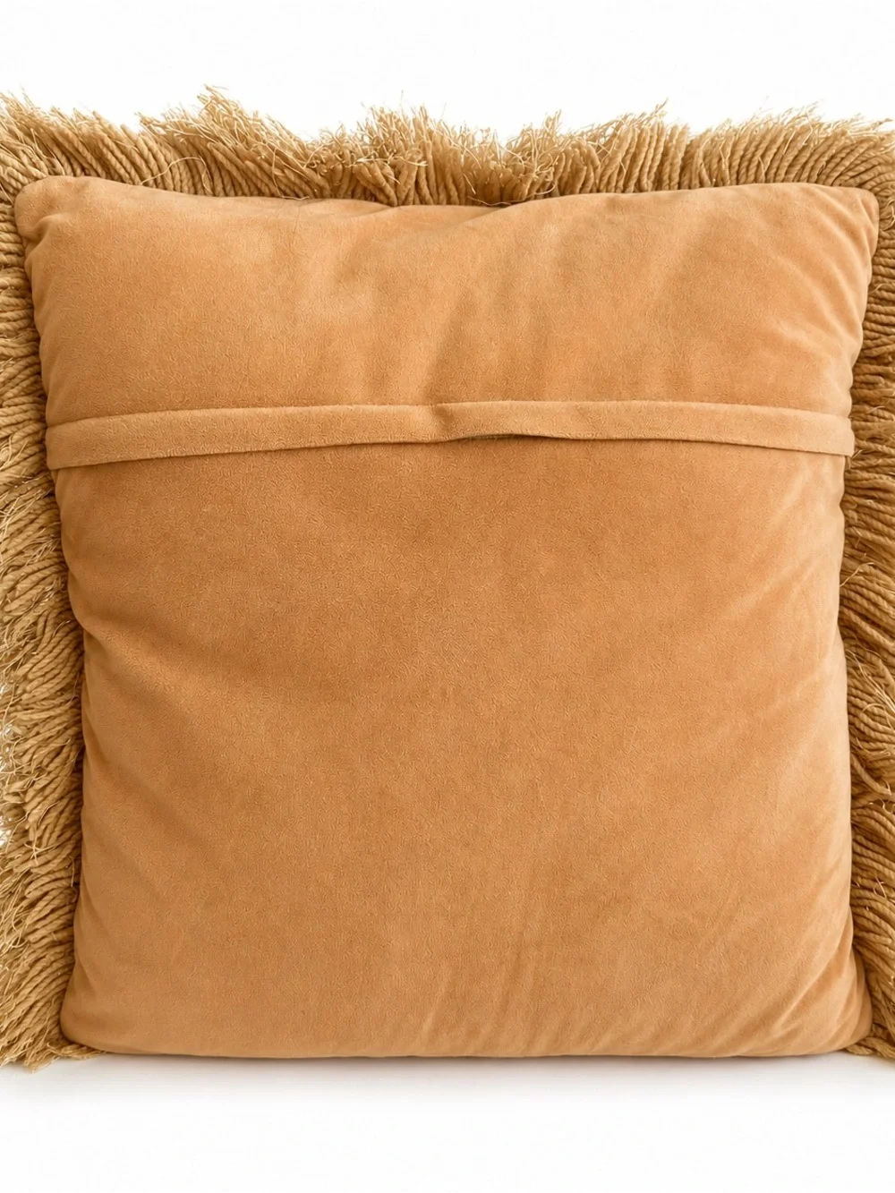 Throw Pillow Gold Fringe Shag Decorative 20